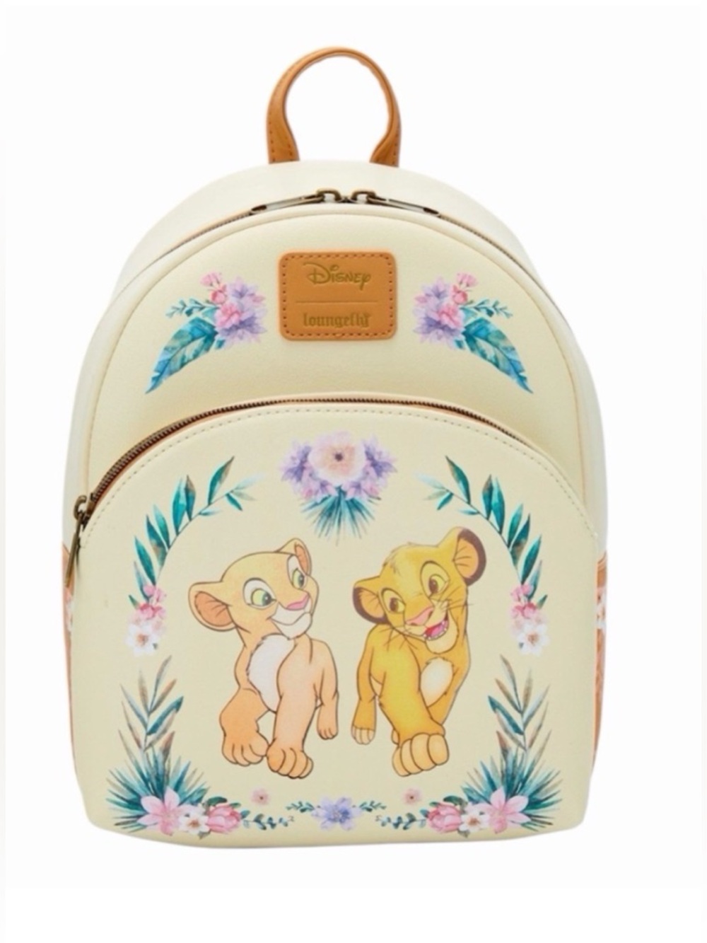 NEW Loungefly Disney The Lion King Simba & Nala Floral Mini Backpack